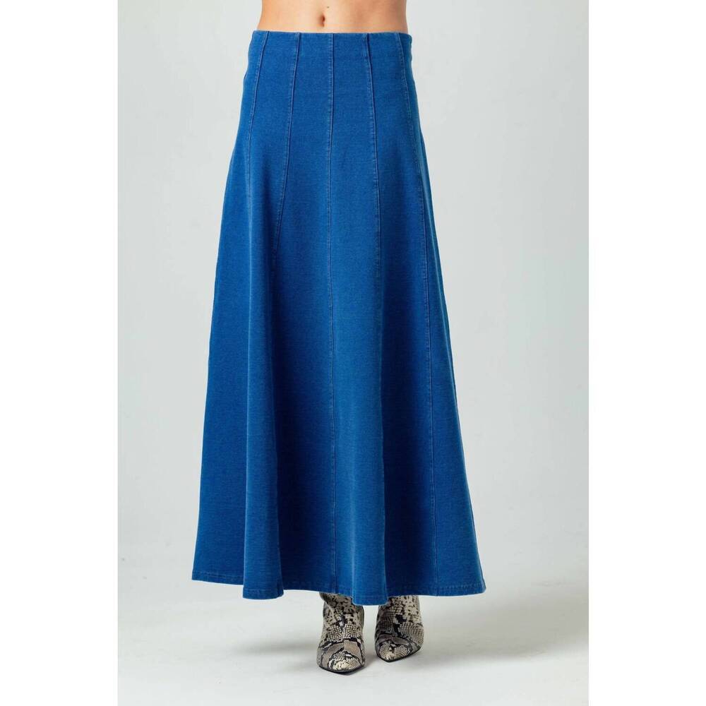 NEW SUNDAYS mallory maxi skirt in medium wash denim